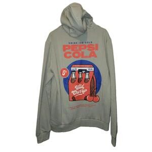 PEPSI WILD CHERRY GRAY DOUBLE SIDED HOODIE UNISEX SZ LARGE NEW WITH TAGS 🔥